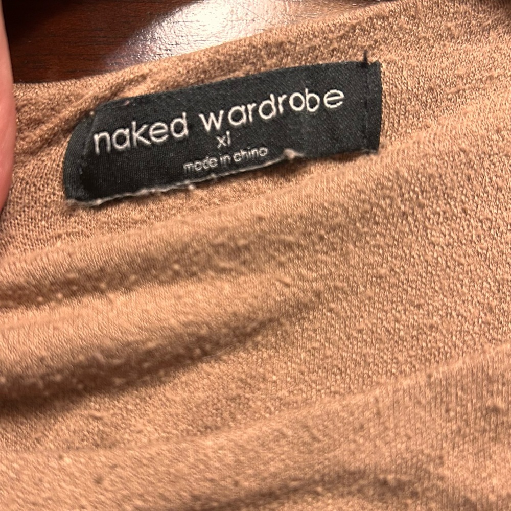 Naked Wardrobe Women’s Tan Long Sleeve Crop Top - Picture 6 of 6